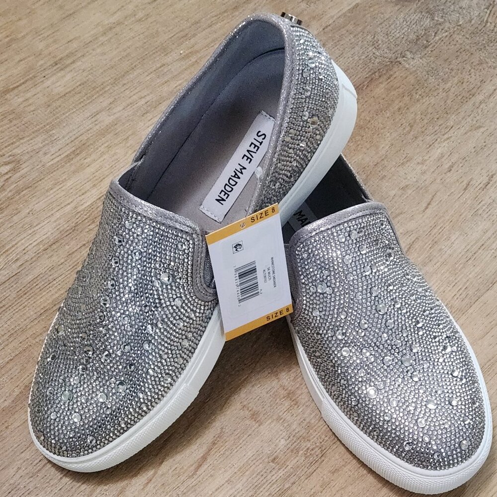 ✨ Steve Madden Women's Rhinestone Sneakers (Size 8) - New, No Box!